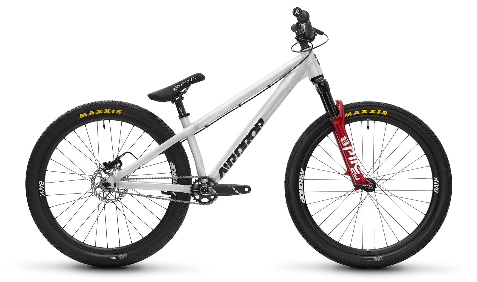 Airdrop Fade Core dirt jump bike with 26" wheels and Rockshox Pike DJ forks