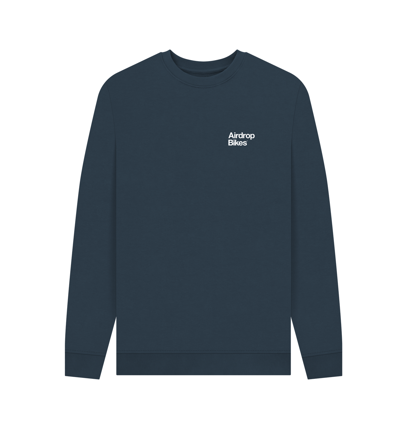 Navy Blue Printed Sweater Front
