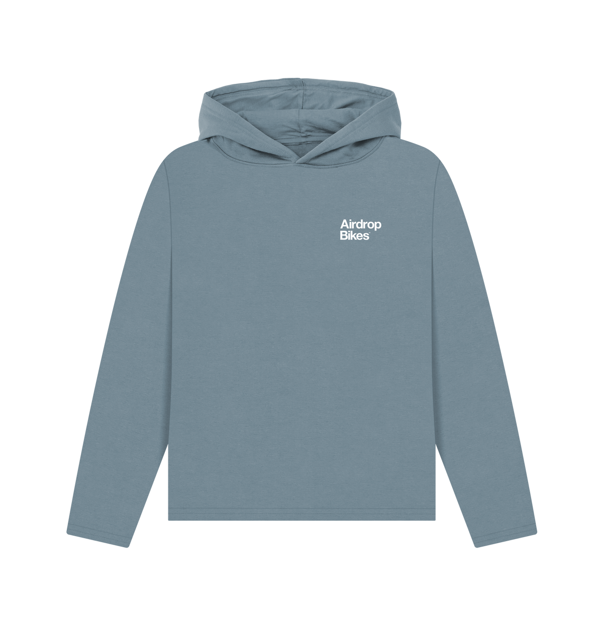 Stone Blue Printed Hoody Front