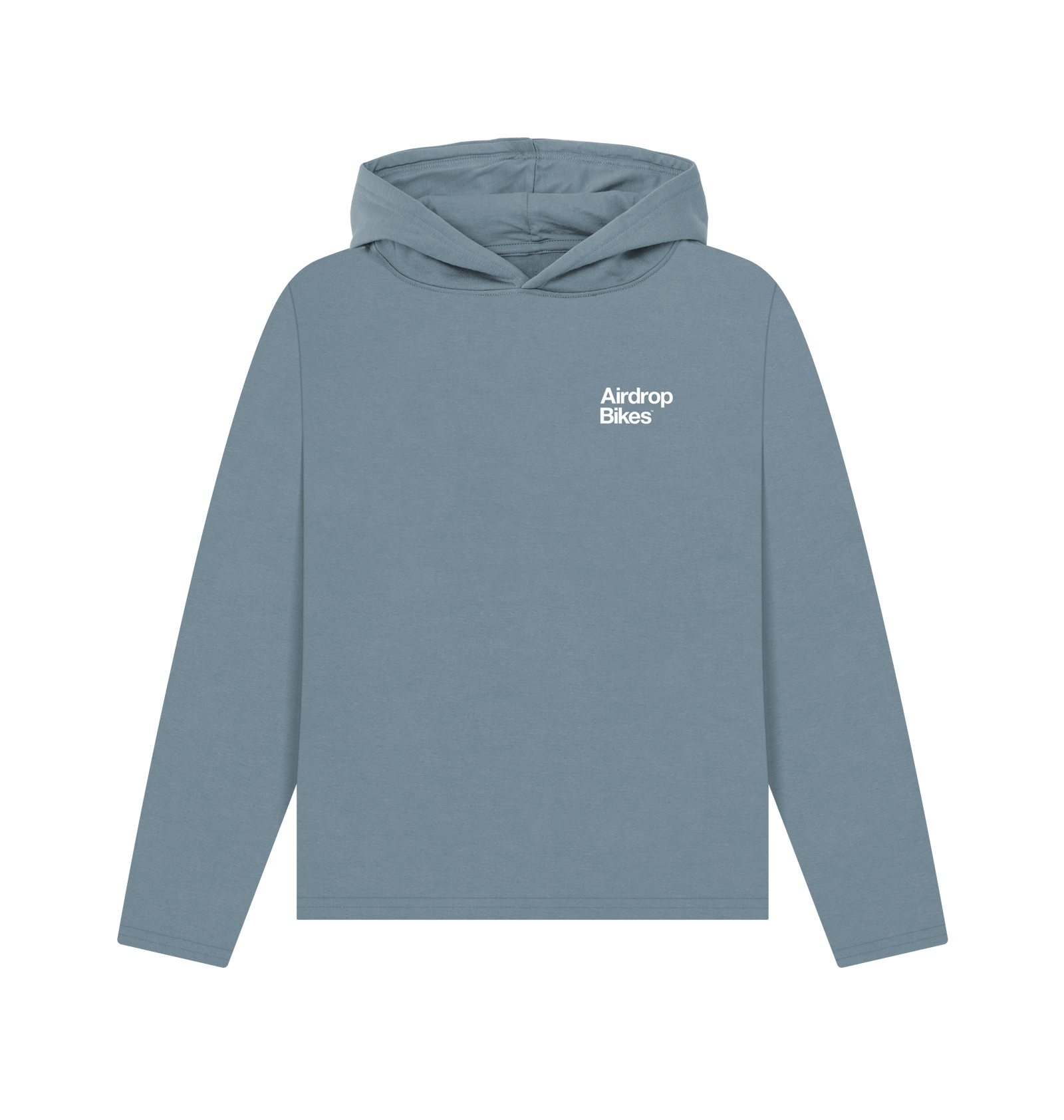 Stone Blue Printed Hoody Front