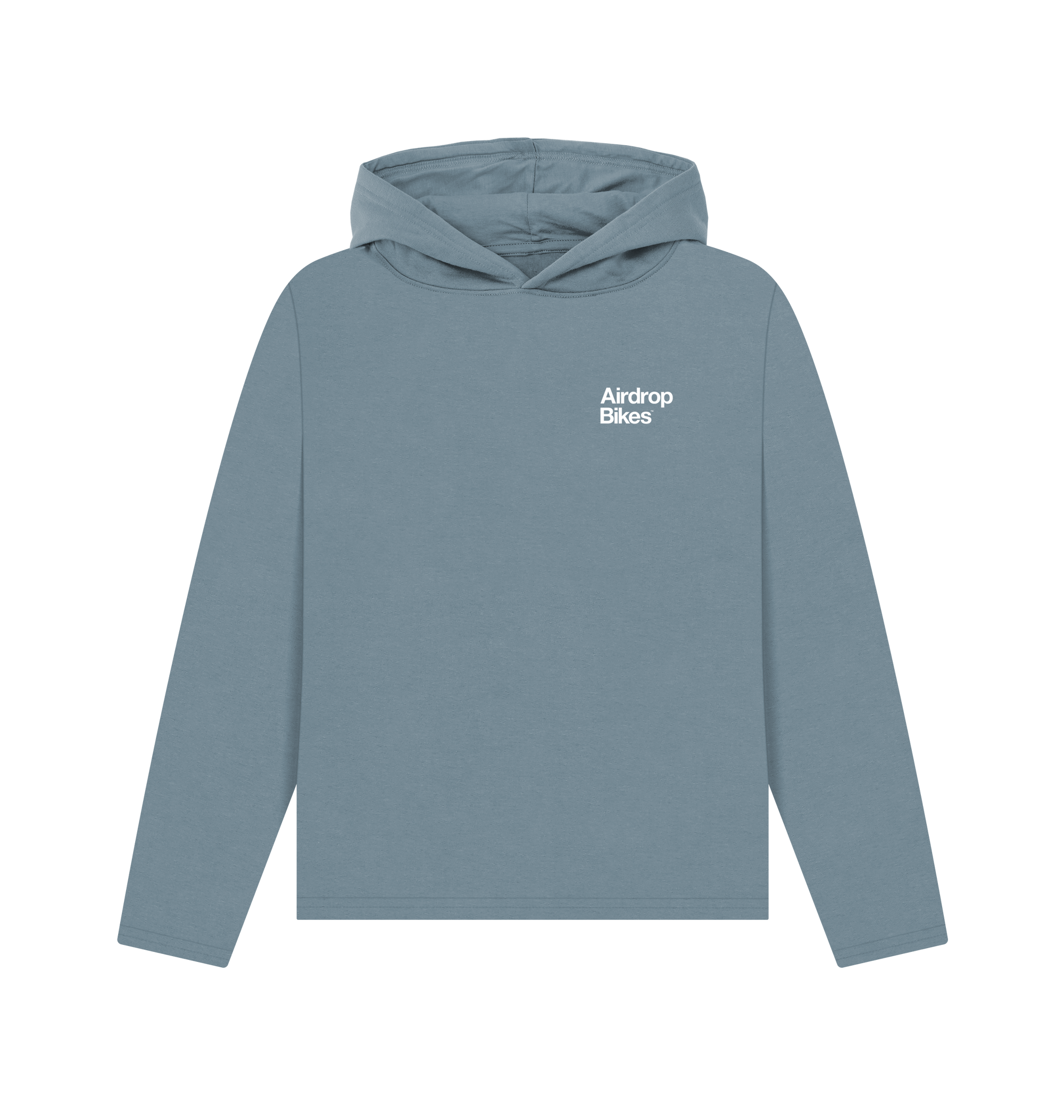 Stone Blue Printed Hoody Front
