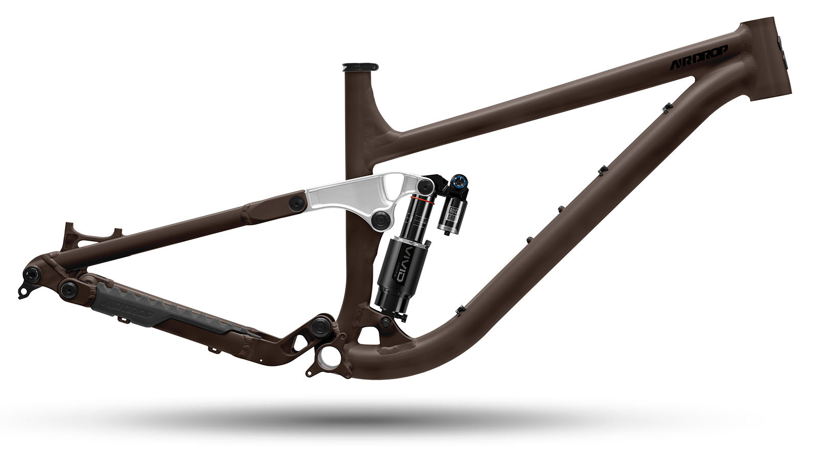 Airdrop Edit full suspension mountain bike frame with Rockshox Vivid Air Ultimate rear shock