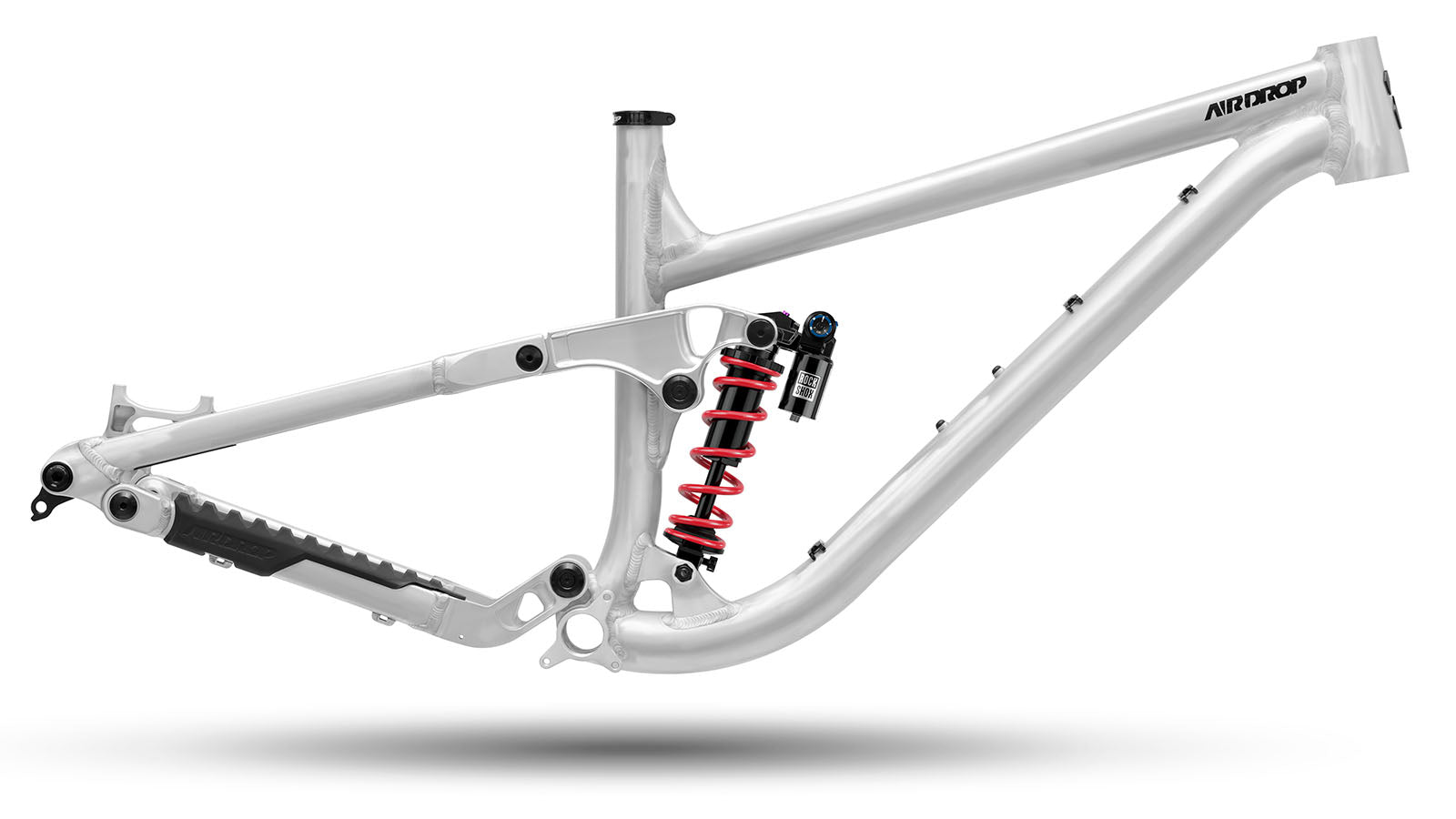 Airdrop Edit full suspension mountain bike frame with Rockshox Vivid Coil Ultimate rear shock