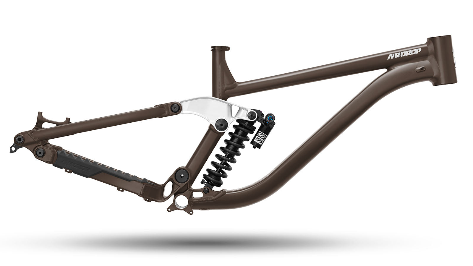 Airdrop Slacker downhill mountain bike frame with Rockshox Vivid Coil shock