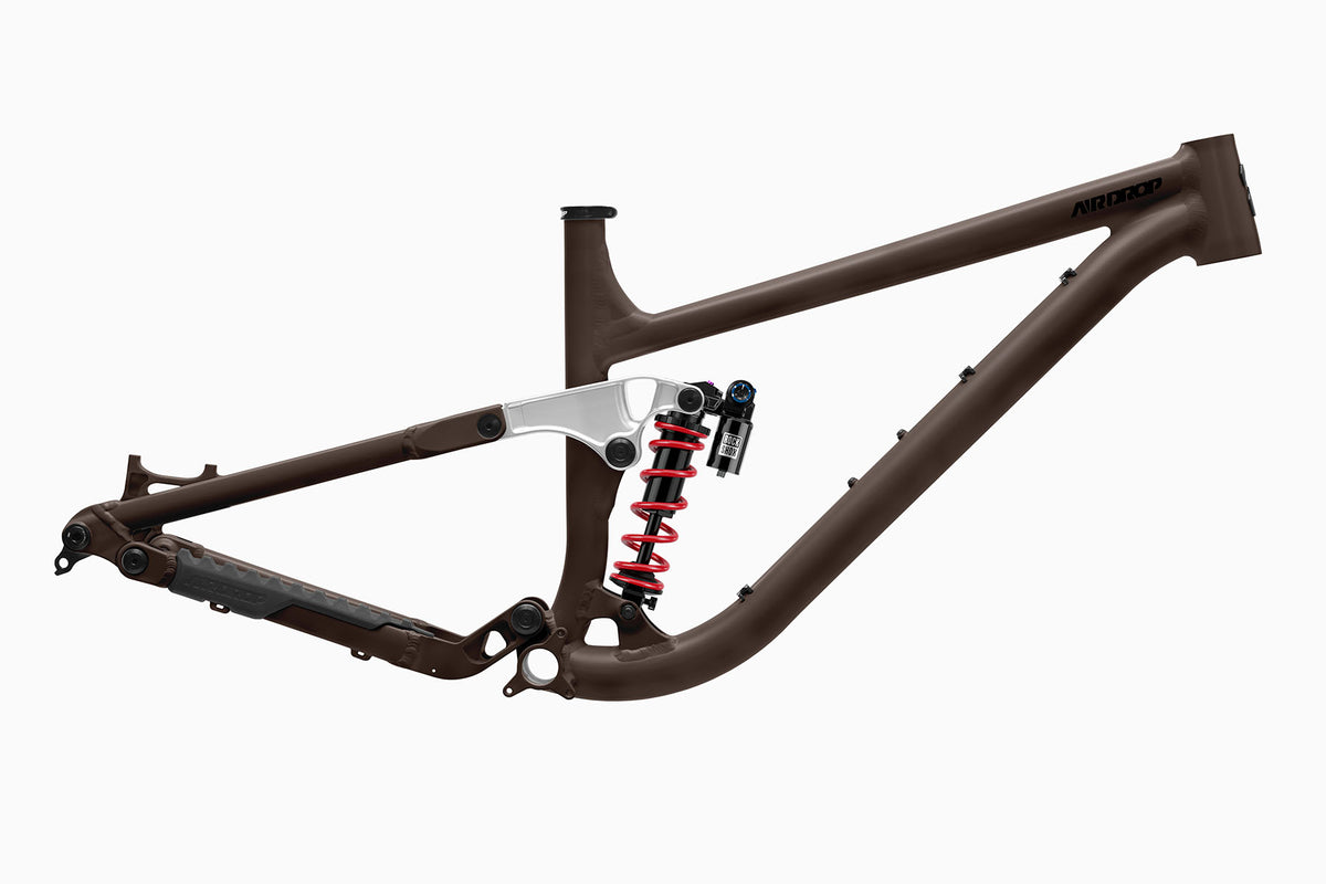 Airdrop Edit MX alloy mountain bike frame with Rockshox Vivid Coil Ultimate shock
