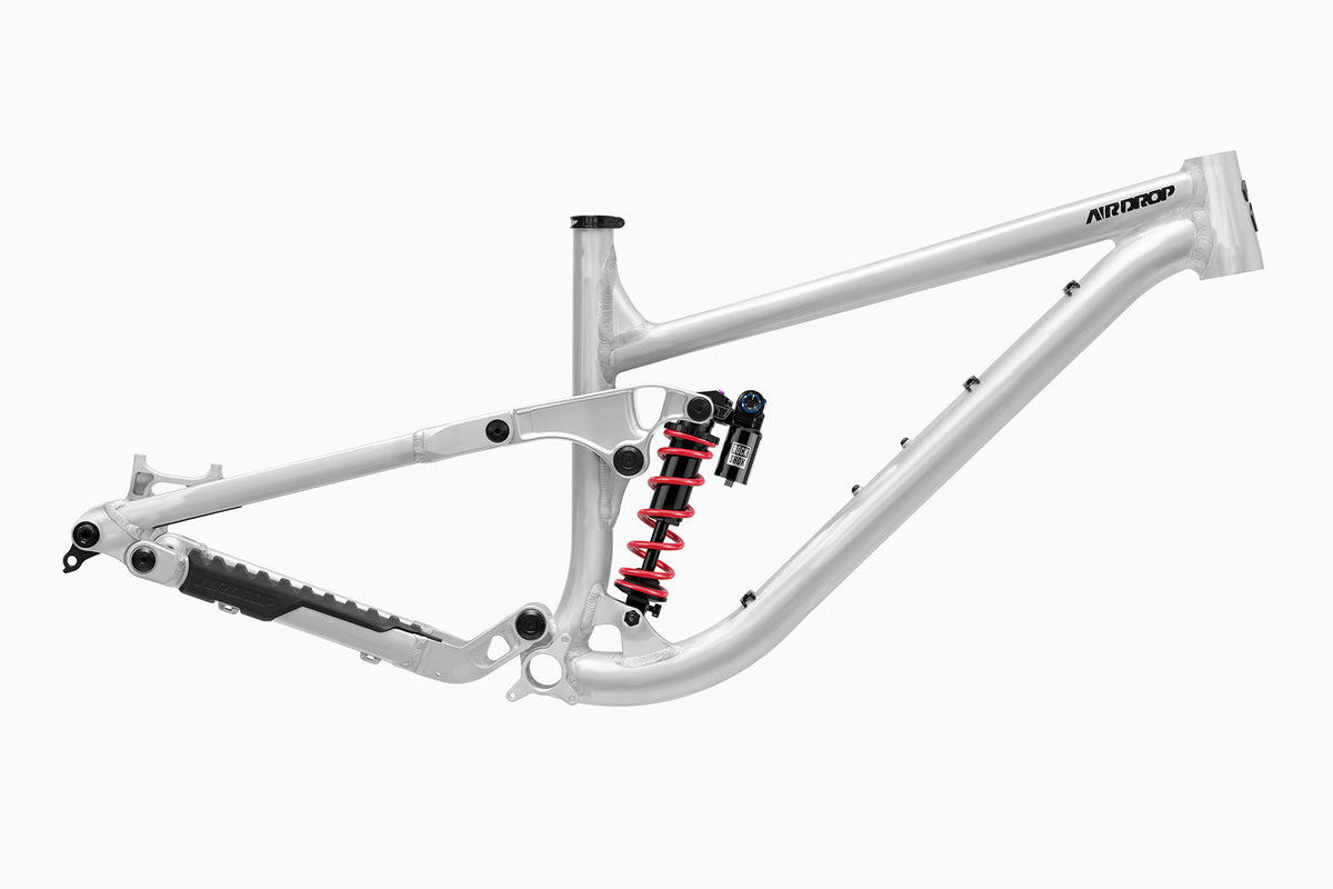 Airdrop Edit MX alloy mountain bike frame with Rockshox Vivid Coil Ultimate shock