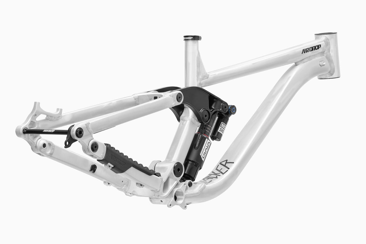 Airdrop Slacker downhill mountain bike frame with Rockshox Vivid Air