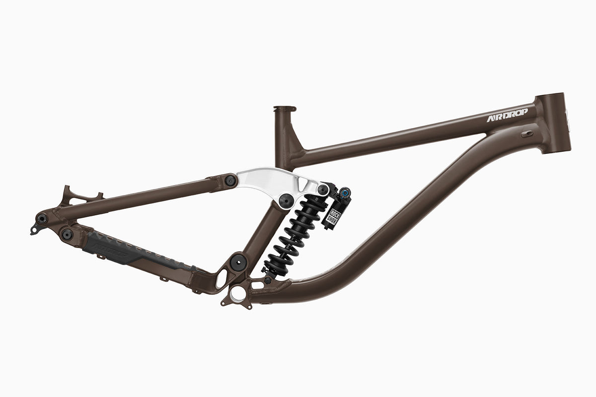 Airdrop Slacker Downhill mountain bike frame with Rockshox Vivid Coil