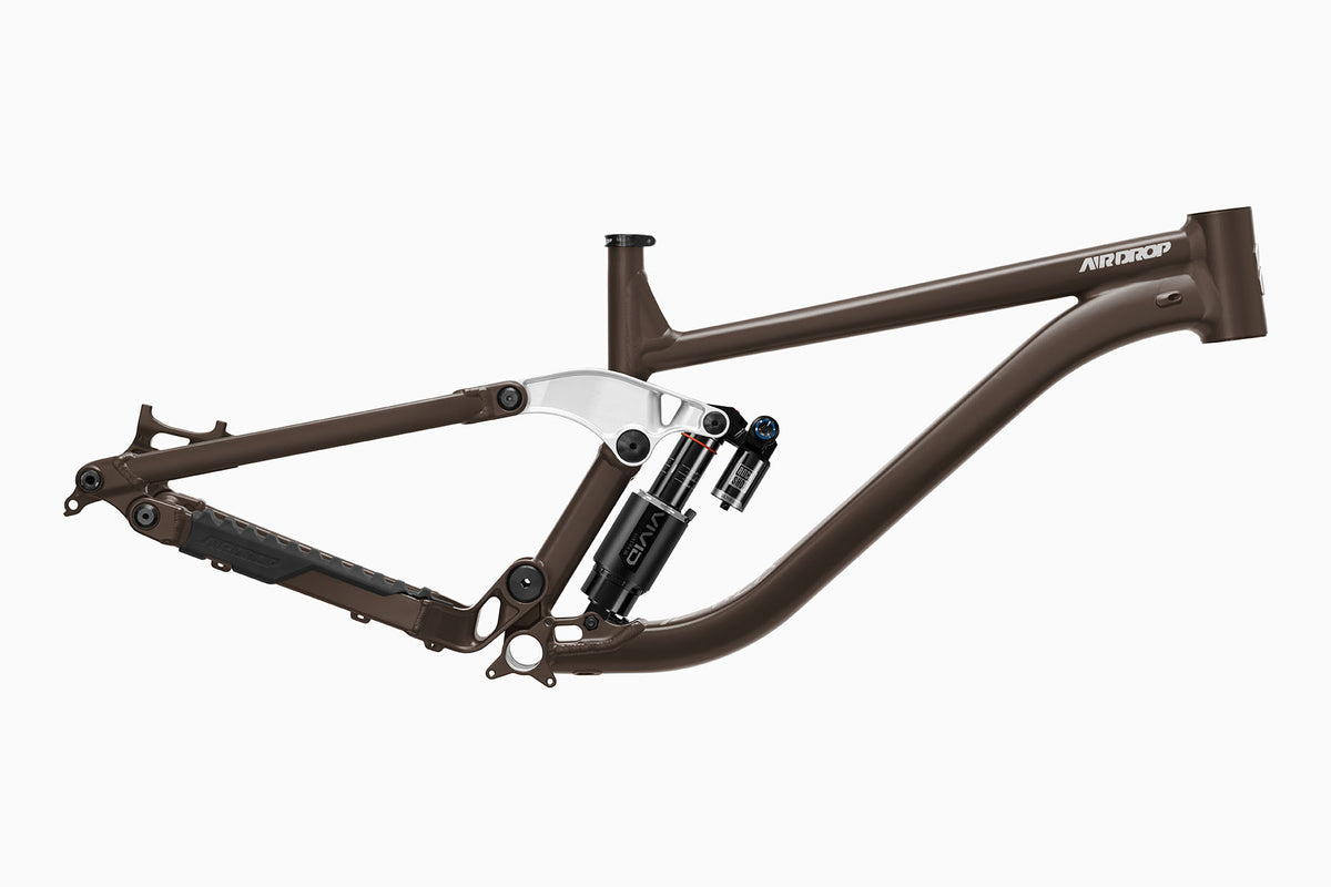 Airdrop Slacker Downhill mountain bike frame with Rockshox Vivid Air Ultimate DH shock