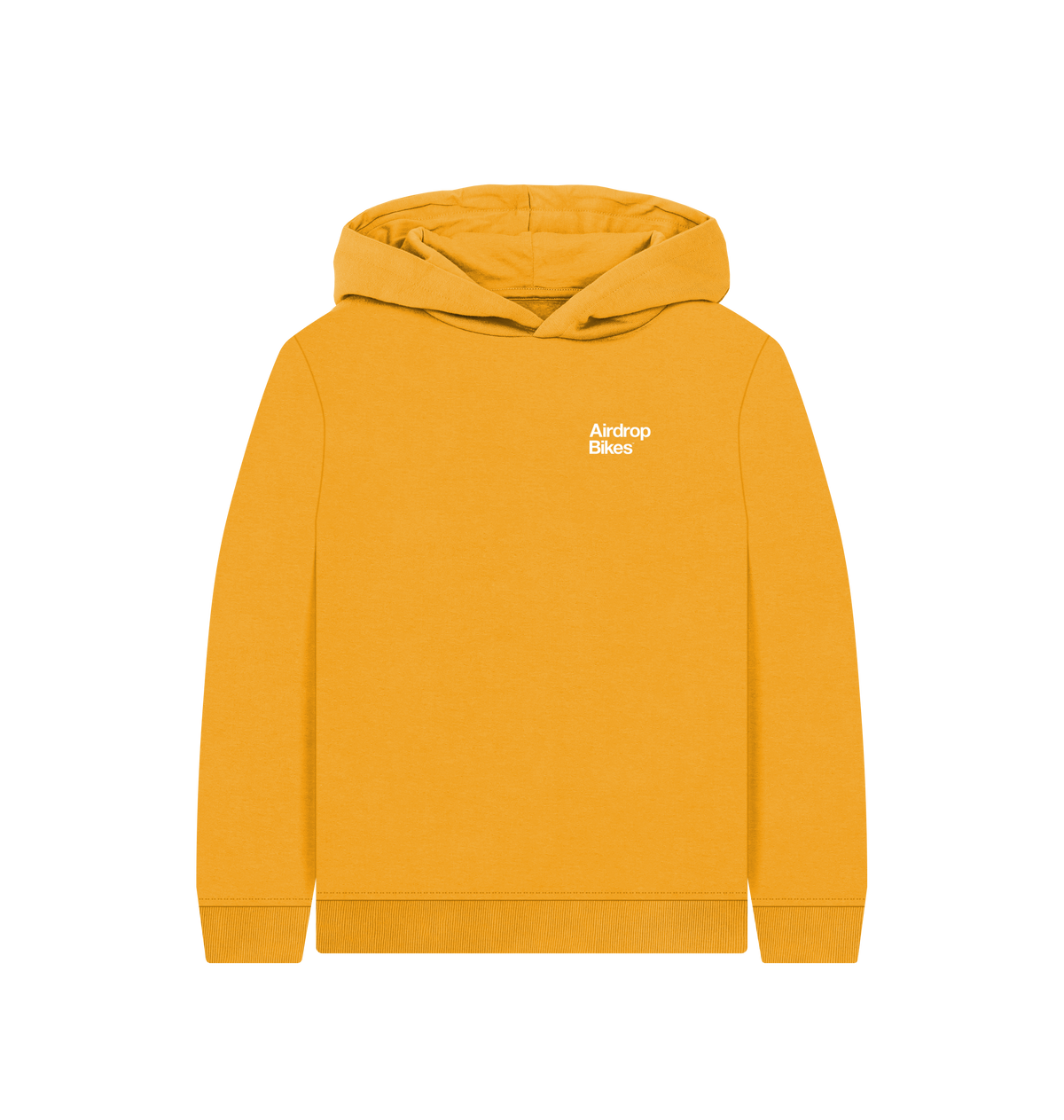 Mustard Printed Kids Hoodie Front