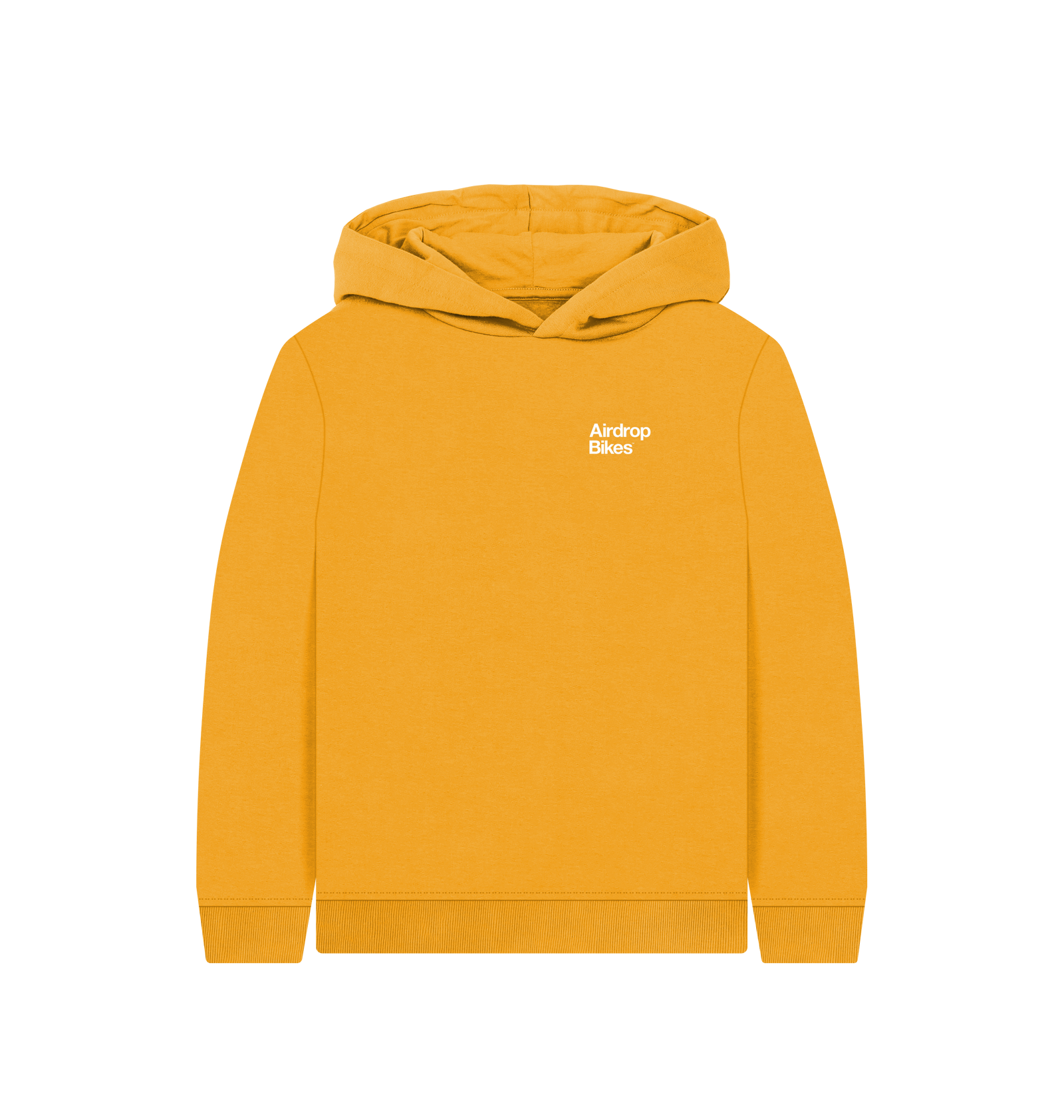 Mustard Printed Kids Hoodie Front