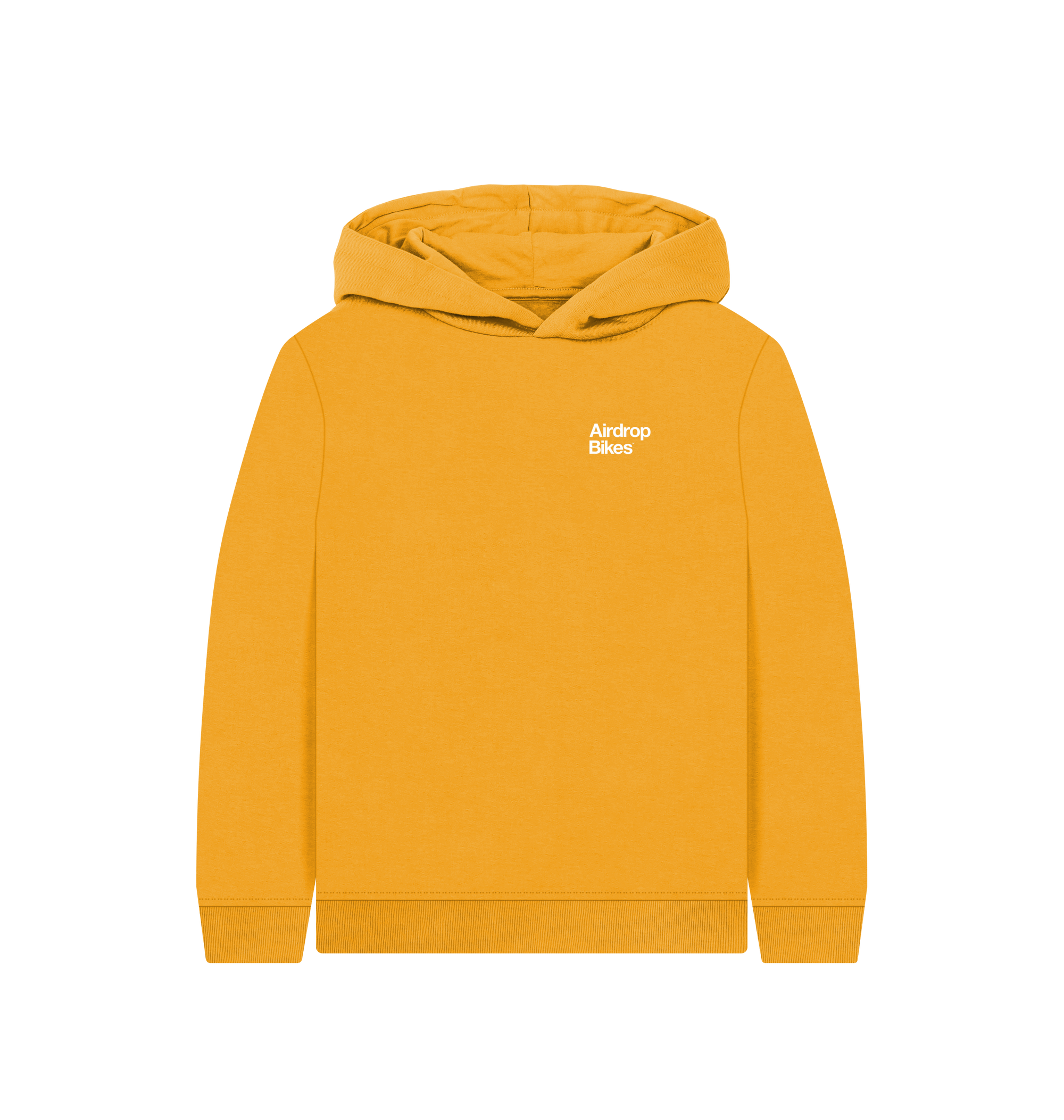 Mustard Printed Kids Hoodie Front