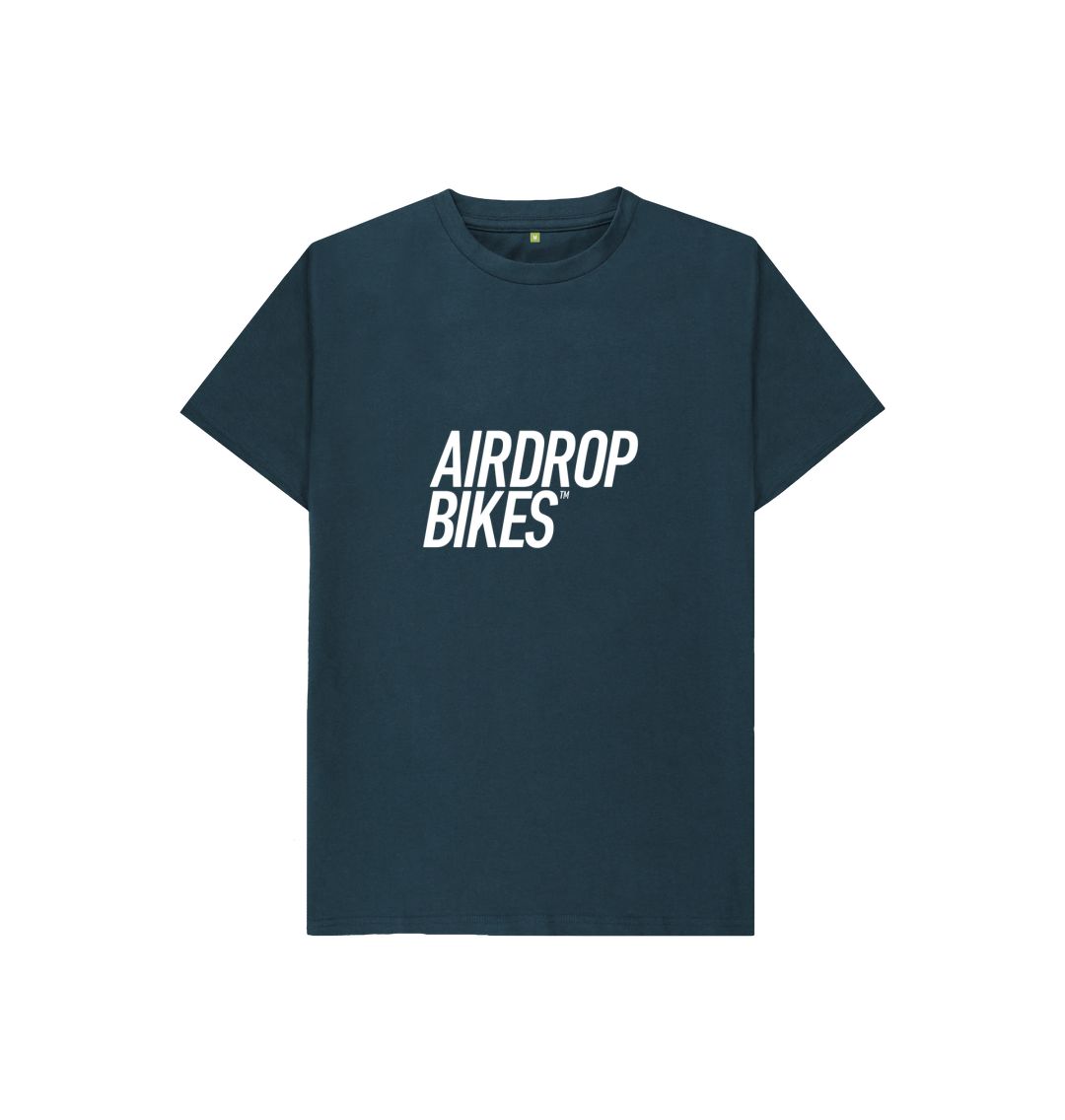 Denim Blue White Word T-Shirt Kids