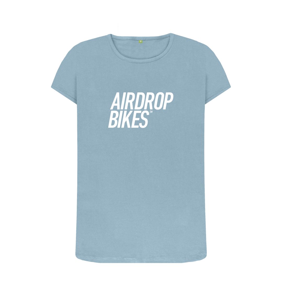 Stone Blue White Word T-Shirt Womens