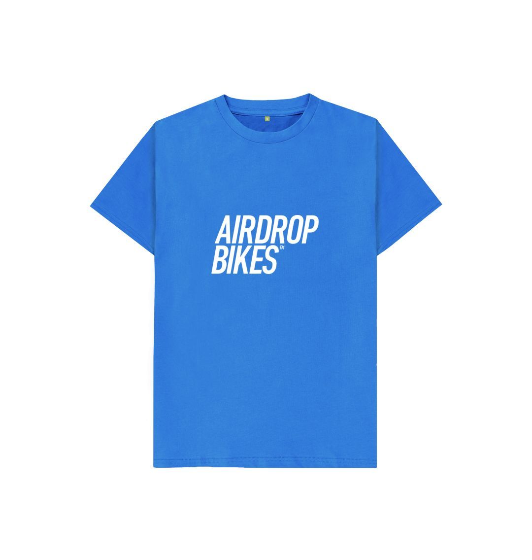 Bright Blue White Word T-Shirt Kids