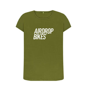 Moss Green White Word T-Shirt Womens